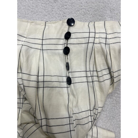 Anthropologie Maeve Pleated Culottes Women Ivory Preppy Vacay Retro Size 14P New - Picture 10 of 16